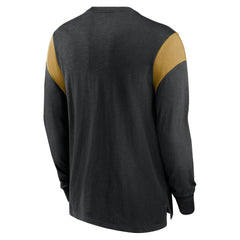 New Orleans Saints Rewind Playback Helmet Long Sleeve T-Shirt - Heather Black - Nike
