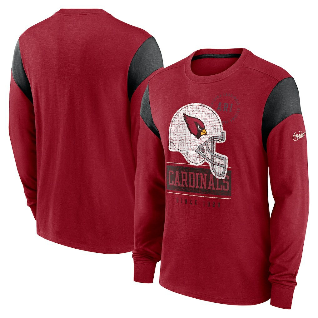 Arizona Cardinals Rewind Playback Helmet Long Sleeve T-Shirt - Cardinal - Nike