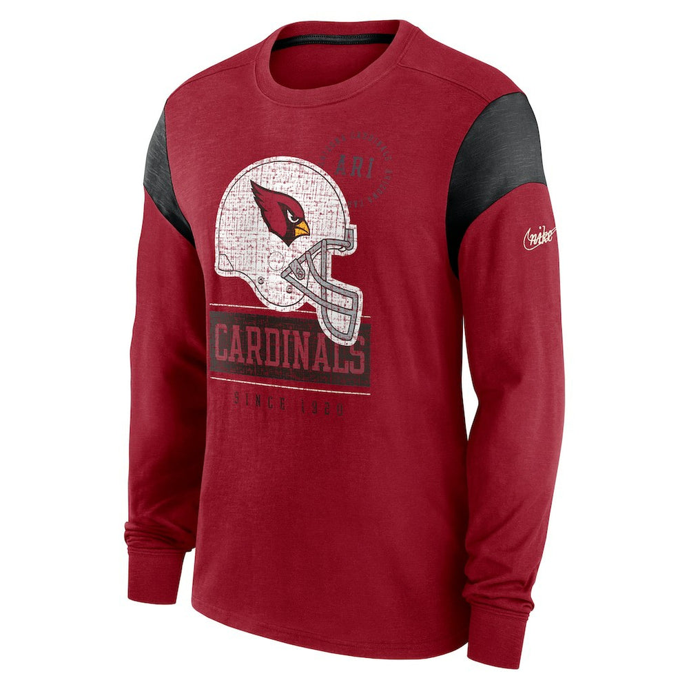 Arizona Cardinals Rewind Playback Helmet Long Sleeve T-Shirt - Cardinal - Nike