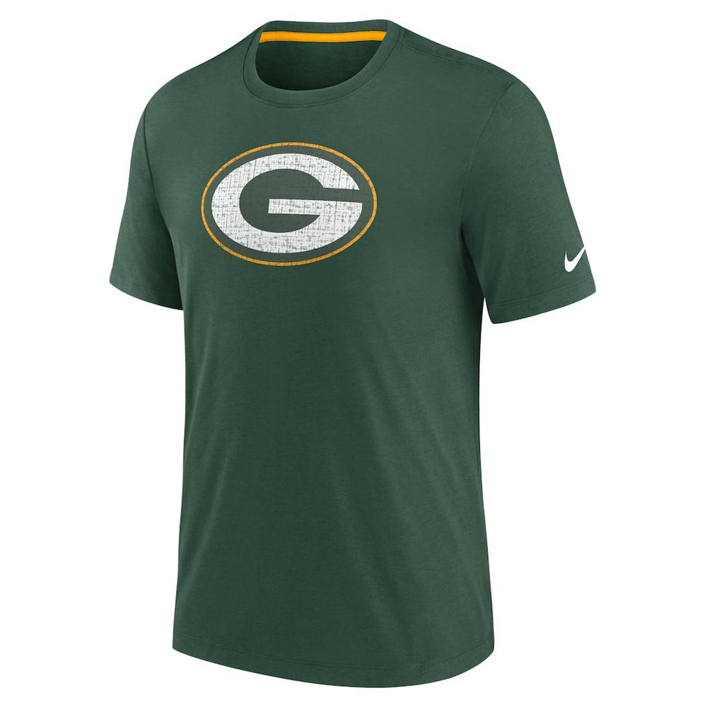 Green Bay Packers Rewind Playback Logo Tri-Blend T-Shirt - Green - Nike