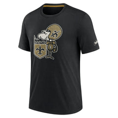 New Orleans Saints Rewind Playback Logo Tri-Blend T-Shirt - Black - Nike