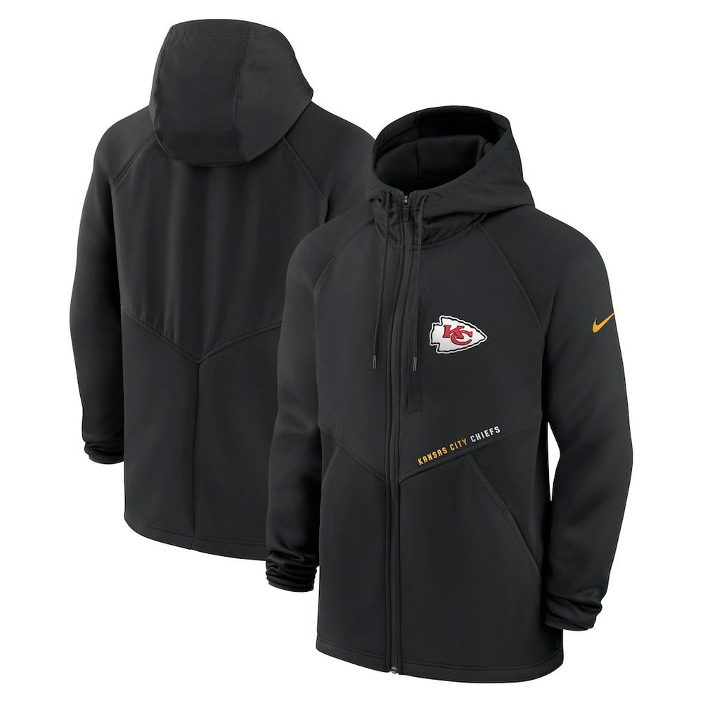 Kansas City Chiefs Spacer Raglan Performance Full-Zip Hoodie - Black - Nike