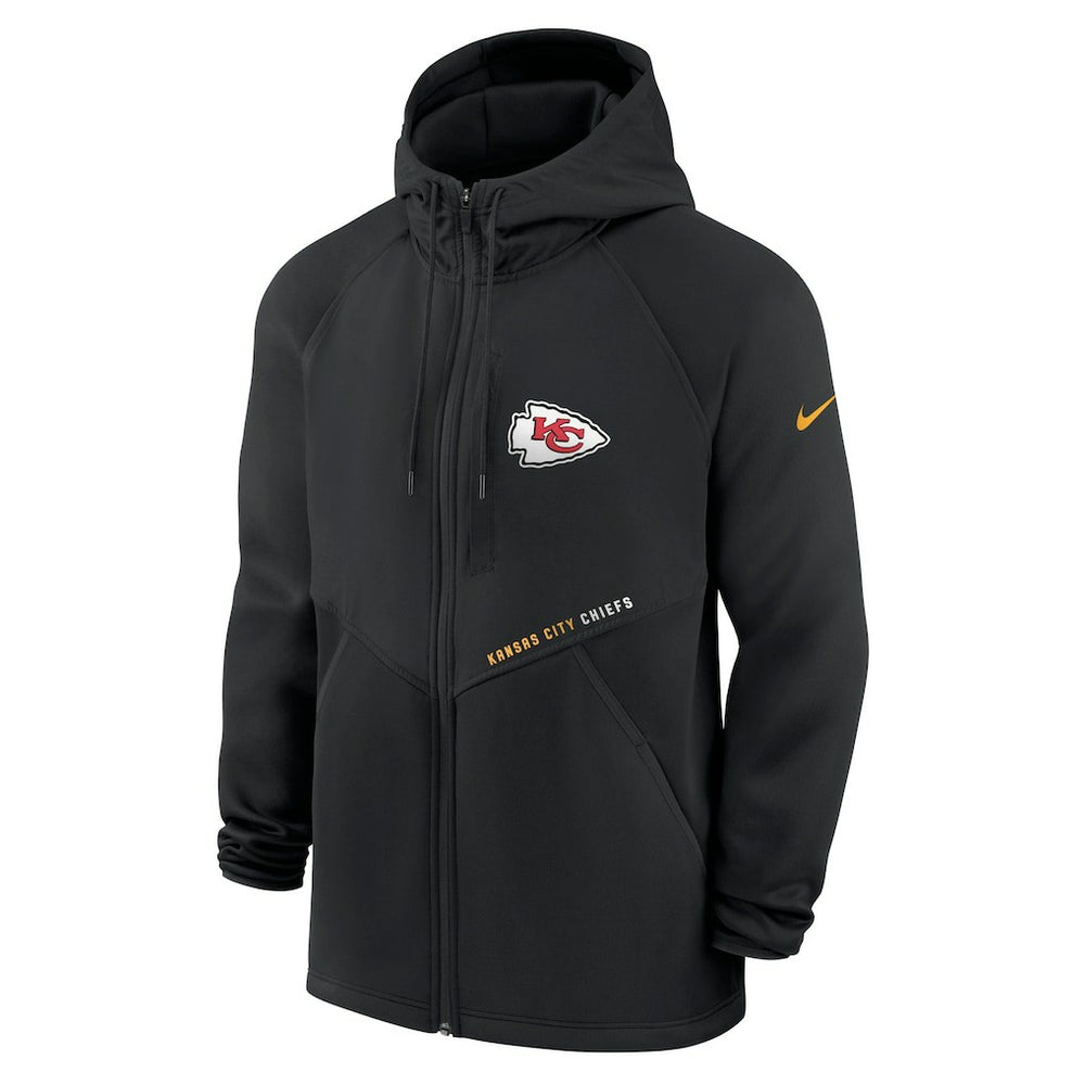 Kansas City Chiefs Spacer Raglan Performance Full-Zip Hoodie - Black - Nike