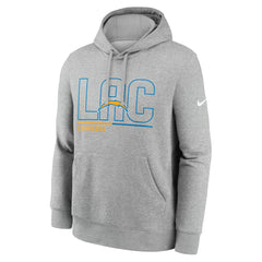 Los Angeles Chargers City Code Club Fleece Pullover Hoodie - Heathered Gray - Nike