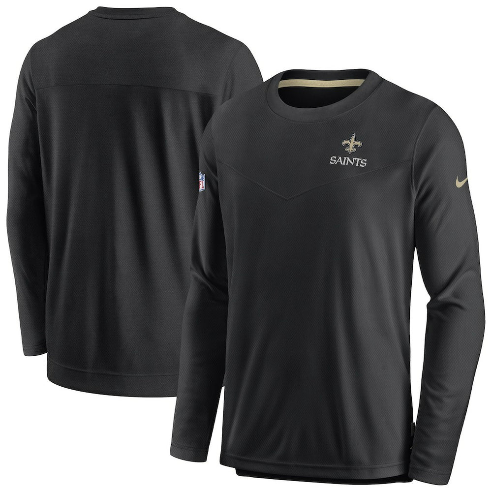 New Orleans Saints Sideline Lockup Performance Pullover Sweatshirt - Black - Nike