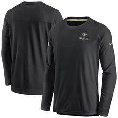 New Orleans Saints Sideline Lockup Performance Pullover Sweatshirt - Black - Nike