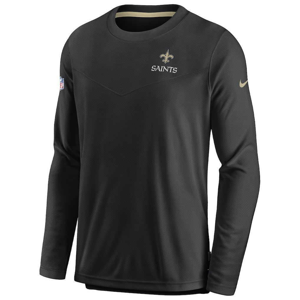 New Orleans Saints Sideline Lockup Performance Pullover Sweatshirt - Black - Nike