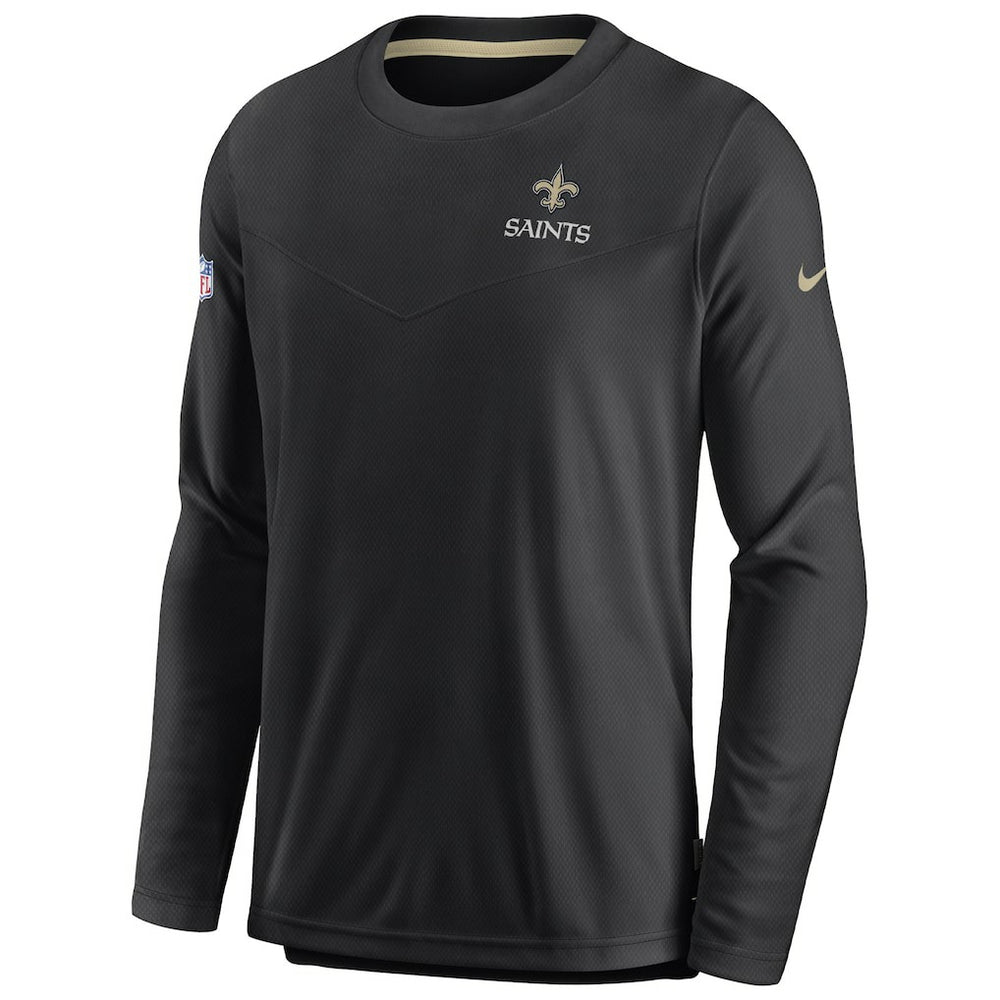 New Orleans Saints Sideline Lockup Performance Pullover Sweatshirt - Black - Nike