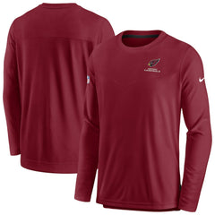 Arizona Cardinals Sideline Lockup Performance Pullover Sweatshirt - Cardinal - Nike