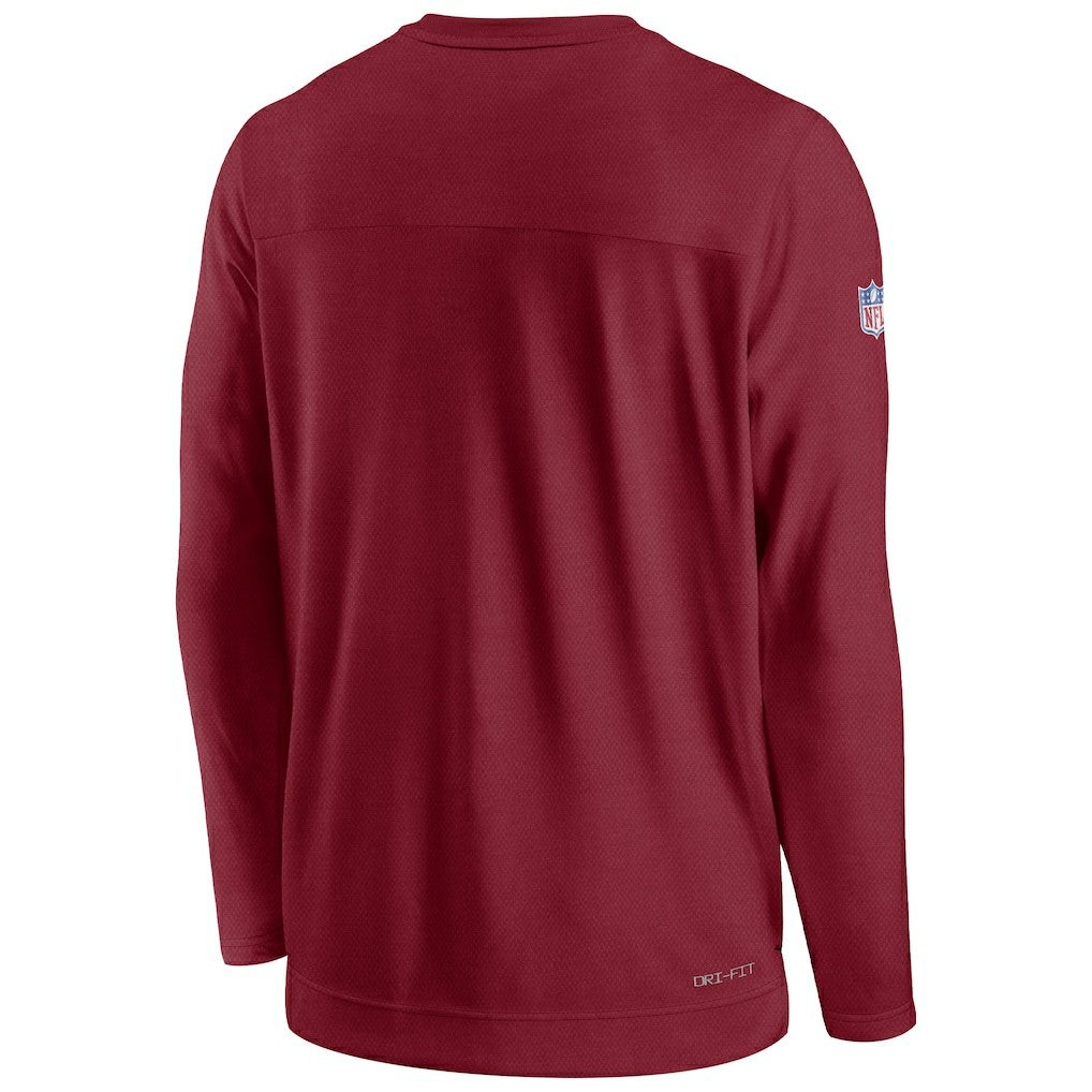 Arizona Cardinals Sideline Lockup Performance Pullover Sweatshirt - Cardinal - Nike