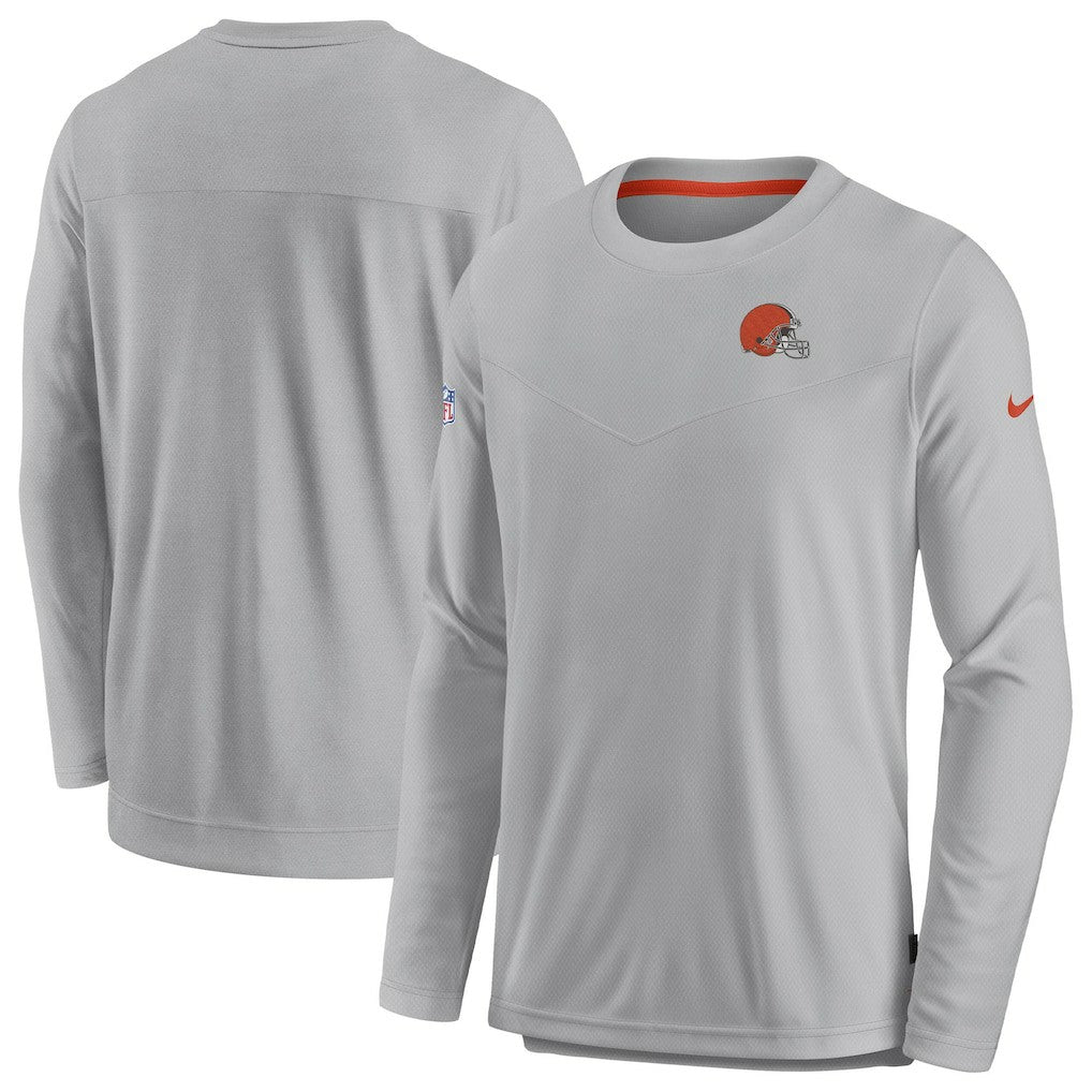 Cleveland Browns Sideline Lockup Performance Pullover Sweatshirt - Gray - Nike