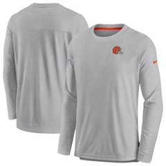 Cleveland Browns Sideline Lockup Performance Pullover Sweatshirt - Gray - Nike