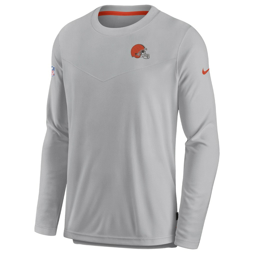 Cleveland Browns Sideline Lockup Performance Pullover Sweatshirt - Gray - Nike