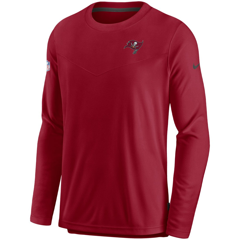 Tampa Bay Buccaneers Sideline Lockup Performance Pullover Sweatshirt - Red - Nike