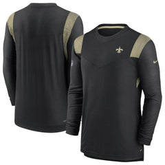 New Orleans Saints Sideline Tonal Logo Performance Player Long Sleeve T-Shirt - Black - Nike