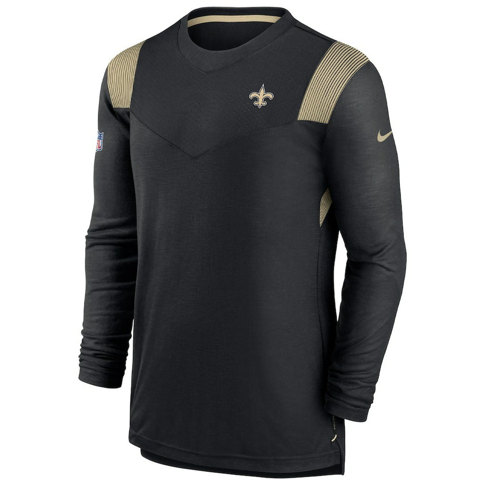 New Orleans Saints Sideline Tonal Logo Performance Player Long Sleeve T-Shirt - Black - Nike