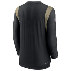 New Orleans Saints Sideline Tonal Logo Performance Player Long Sleeve T-Shirt - Black - Nike