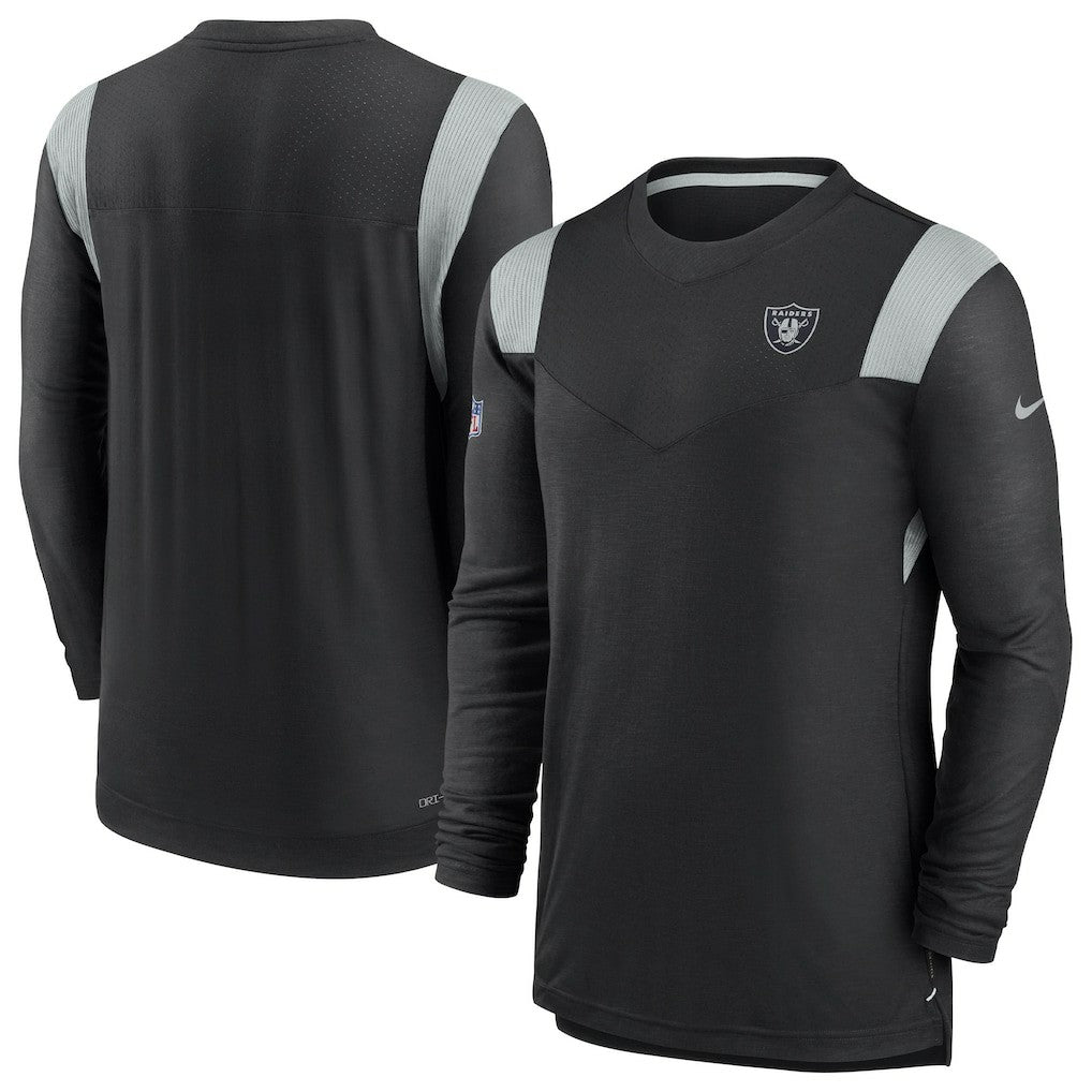 Las Vegas Raiders Sideline Tonal Logo Performance Player Long Sleeve T-Shirt - Black - Nike