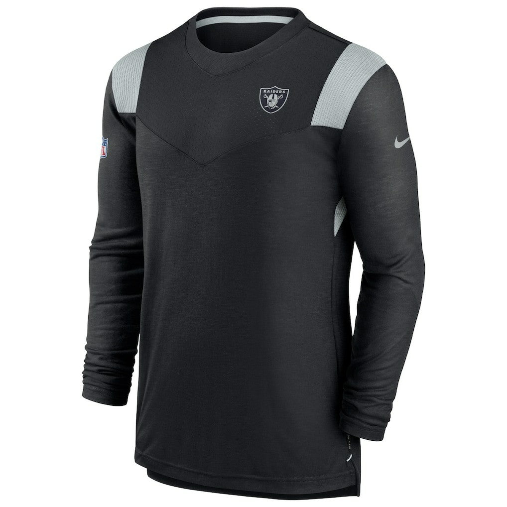Las Vegas Raiders Sideline Tonal Logo Performance Player Long Sleeve T-Shirt - Black - Nike