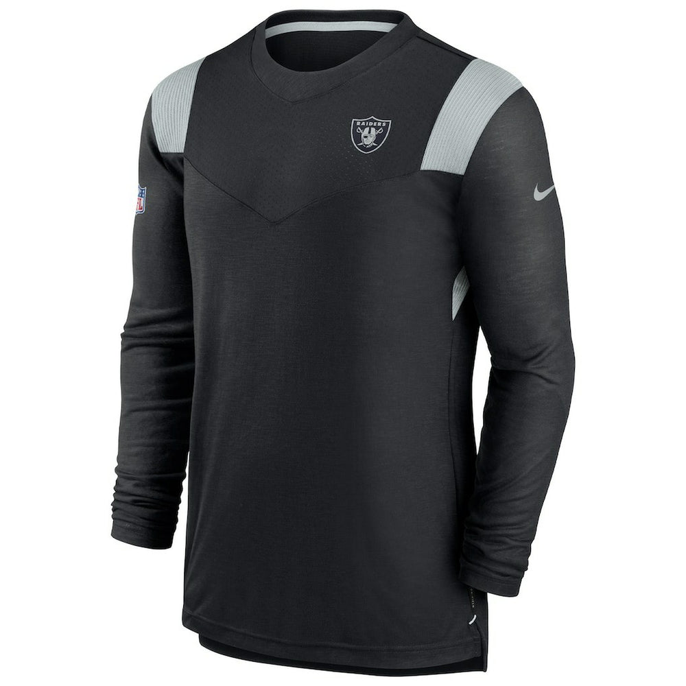 Las Vegas Raiders Sideline Tonal Logo Performance Player Long Sleeve T-Shirt - Black - Nike