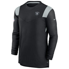 Las Vegas Raiders Sideline Tonal Logo Performance Player Long Sleeve T-Shirt - Black - Nike