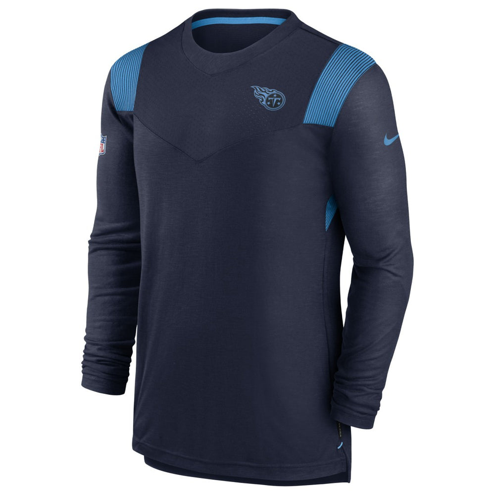 Tennessee Titans Sideline Tonal Logo Performance Player Long Sleeve T-Shirt - Navy - Nike
