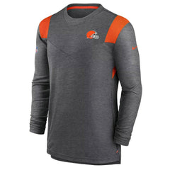 Cleveland Browns Sideline Tonal Logo Performance Player Long Sleeve T-Shirt - Charcoal - Nike