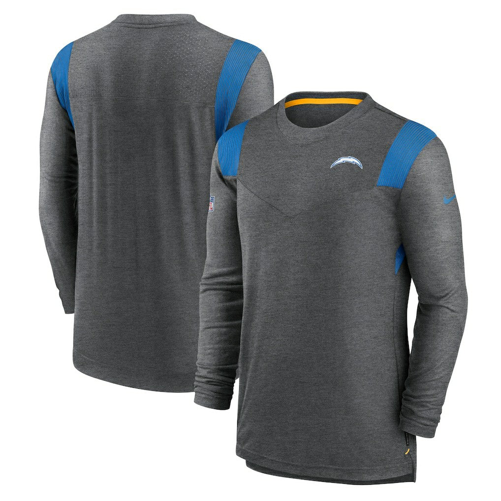 Los Angeles Chargers Sideline Tonal Logo Performance Player Long Sleeve T-Shirt - Charcoal - Nike