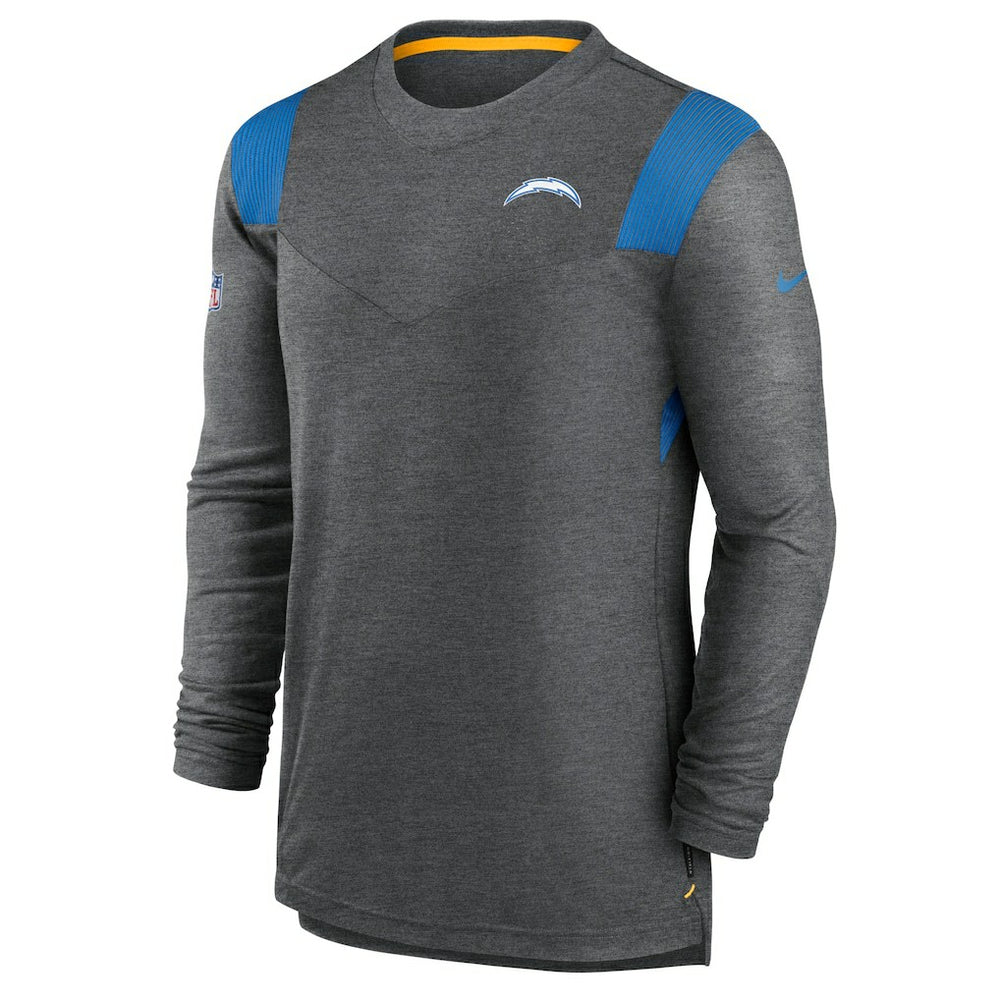 Los Angeles Chargers Sideline Tonal Logo Performance Player Long Sleeve T-Shirt - Charcoal - Nike