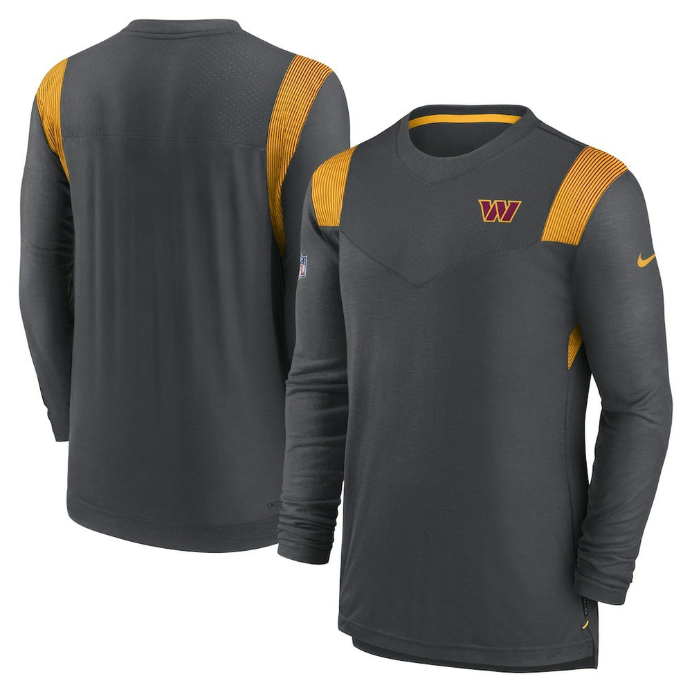 Washington Commanders Sideline Tonal Logo Performance Player Long Sleeve T-Shirt - Charcoal - Nike