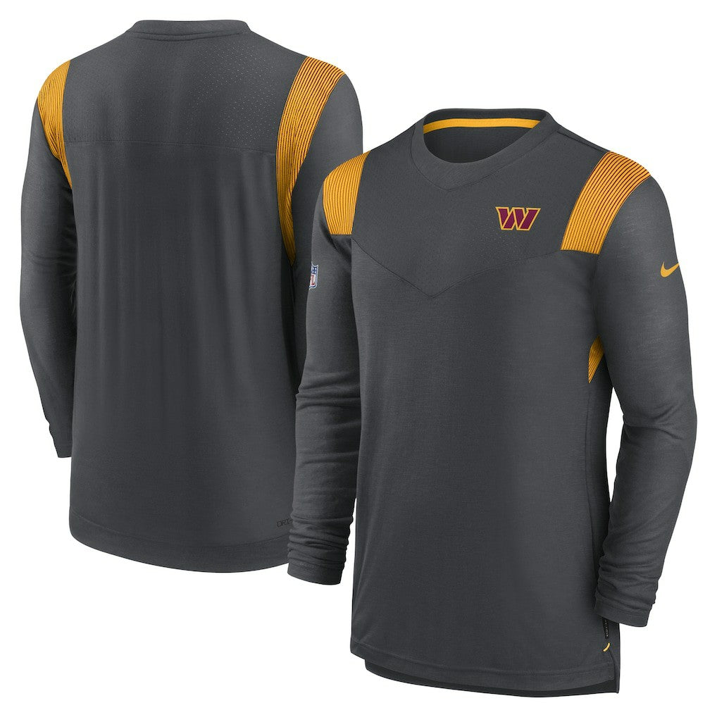 Washington Commanders Sideline Tonal Logo Performance Player Long Sleeve T-Shirt - Charcoal - Nike