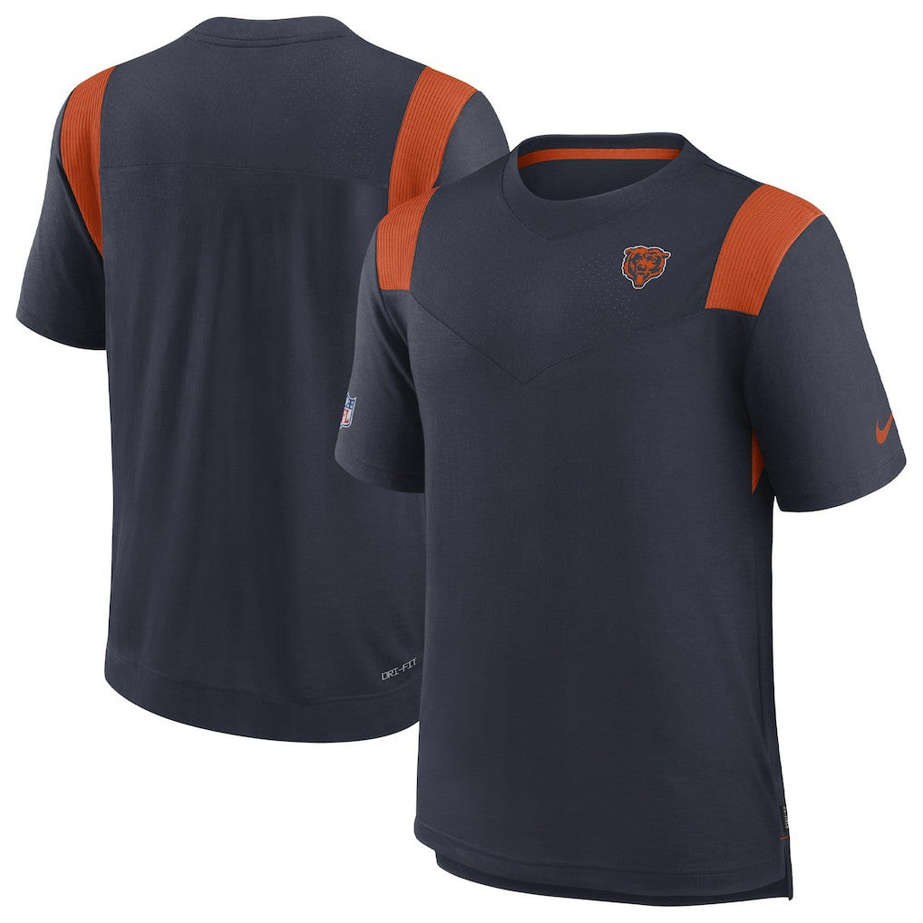 Chicago Bears Sideline Tonal Logo Performance Player T-Shirt - Navy - Nike