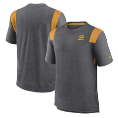 Green Bay Packers Sideline Tonal Logo Performance Player T-Shirt - Heather Charcoal - Nike