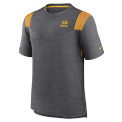 Green Bay Packers Sideline Tonal Logo Performance Player T-Shirt - Heather Charcoal - Nike