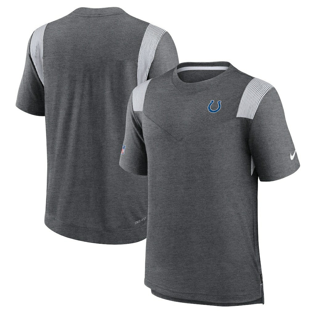 Indianapolis Colts Sideline Tonal Logo Performance Player T-Shirt - Heather Charcoal - Nike