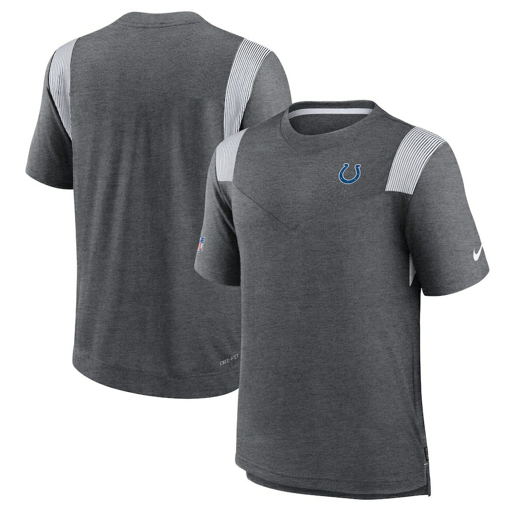 Indianapolis Colts Sideline Tonal Logo Performance Player T-Shirt - Heather Charcoal - Nike