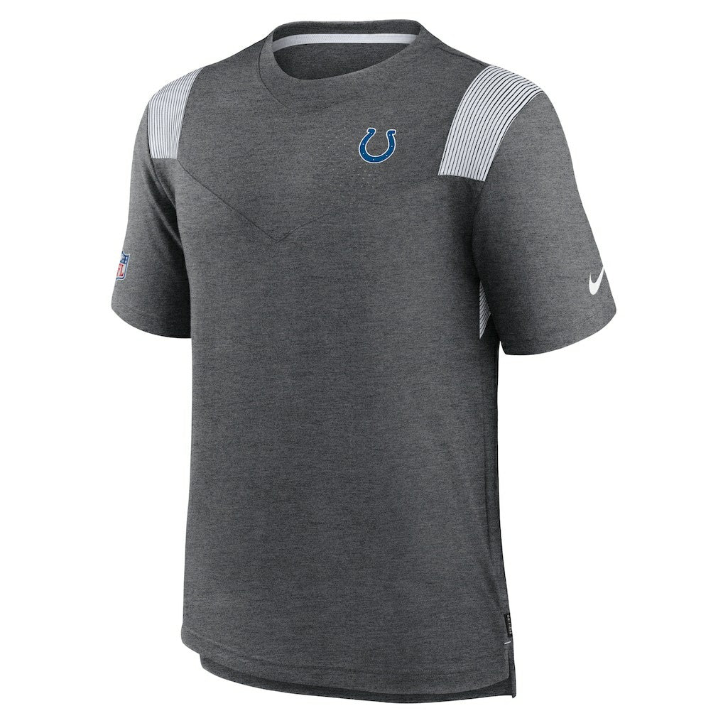 Indianapolis Colts Sideline Tonal Logo Performance Player T-Shirt - Heather Charcoal - Nike