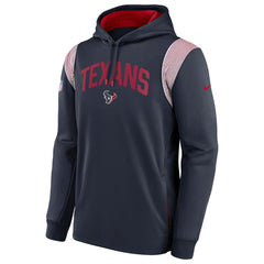 Houston Texans Sideline Athletic Stack Performance Pullover Hoodie - Navy - Nike