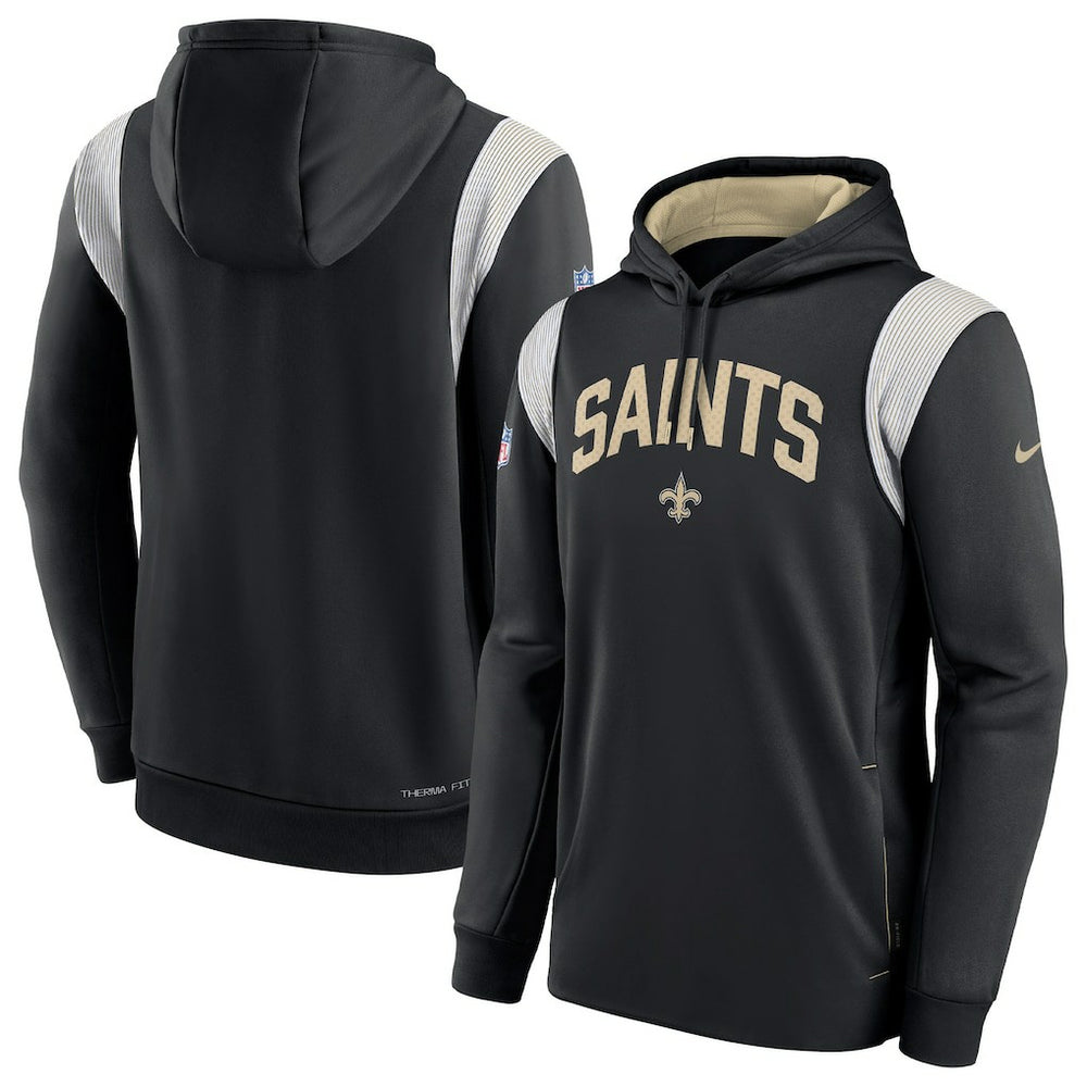 New Orleans Saints Sideline Athletic Stack Performance Pullover Hoodie - Black - Nike