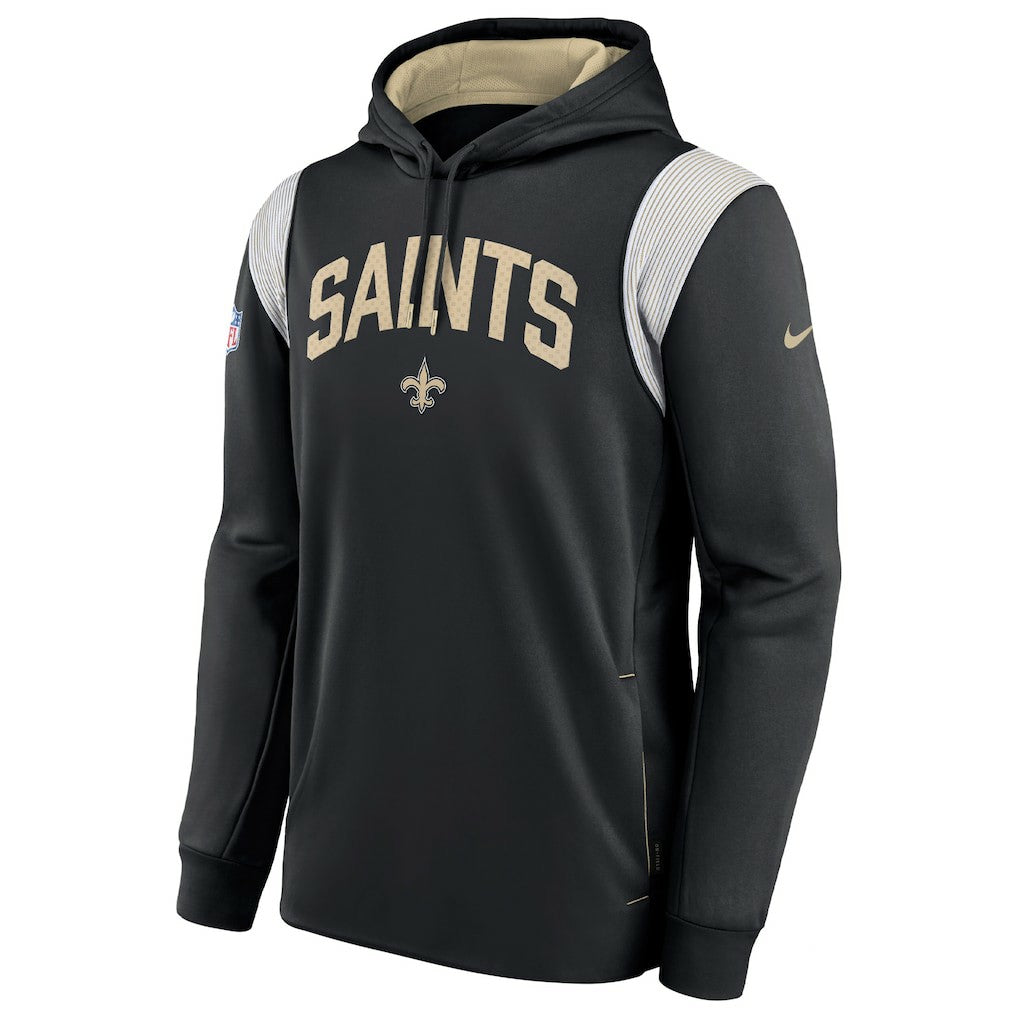 New Orleans Saints Sideline Athletic Stack Performance Pullover Hoodie - Black - Nike