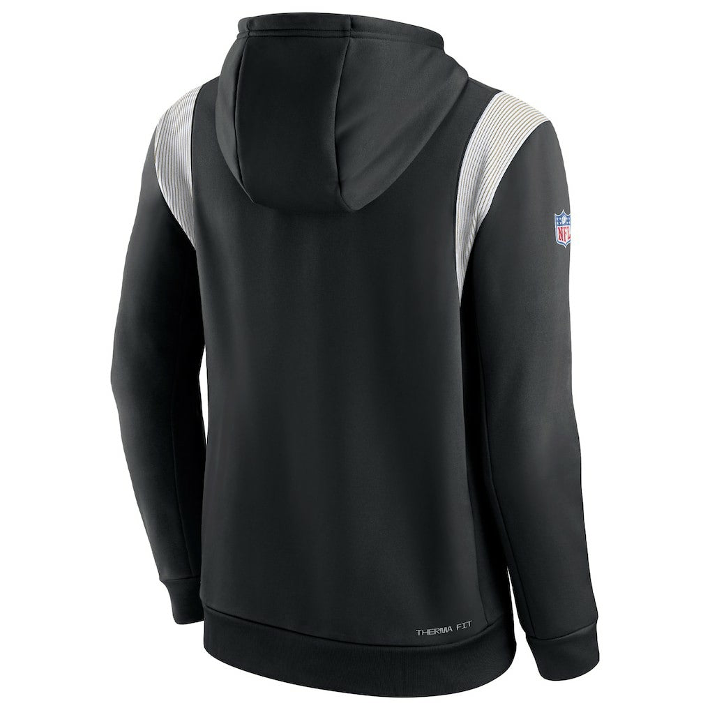 New Orleans Saints Sideline Athletic Stack Performance Pullover Hoodie - Black - Nike