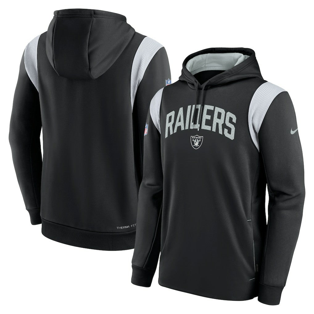 Las Vegas Raiders Sideline Athletic Stack Performance Pullover Hoodie - Black - Nike