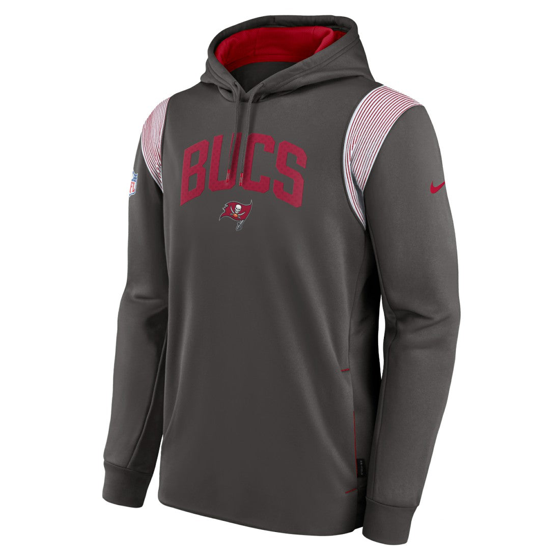 Tampa Bay Buccaneers Sideline Athletic Stack Performance Pullover Hoodie - Pewter - Nike