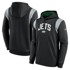 New York Jets Sideline Athletic Stack Performance Pullover Hoodie - Black - Nike