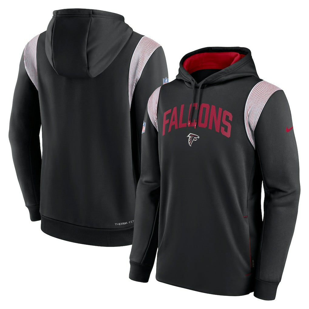 Atlanta Falcons Sideline Athletic Stack Performance Pullover Hoodie - Black - Nike