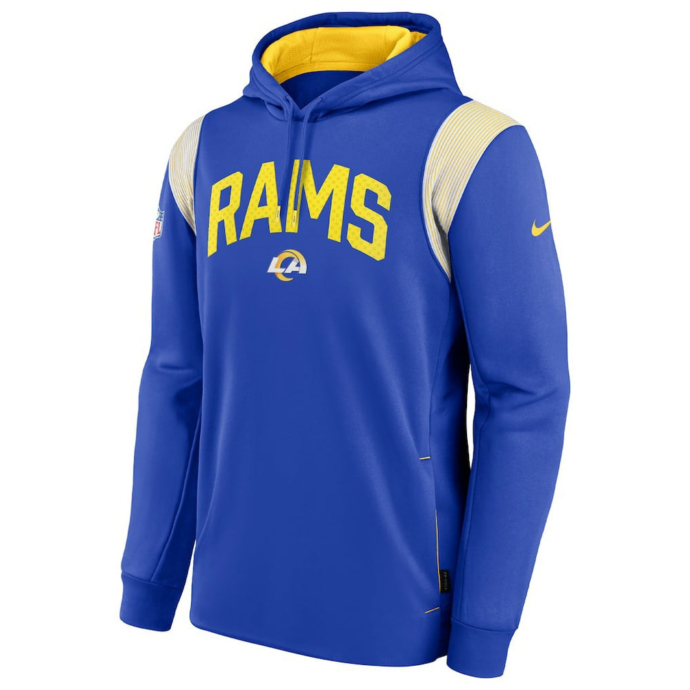 Los Angeles Rams Sideline Athletic Stack Performance Pullover Hoodie - Royal - Nike