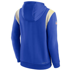 Los Angeles Rams Sideline Athletic Stack Performance Pullover Hoodie - Royal - Nike