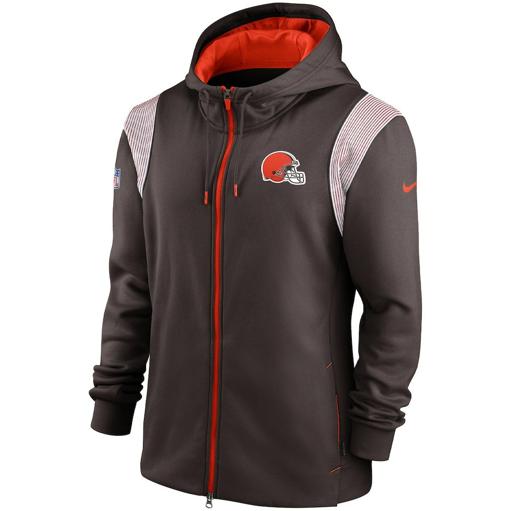 Cleveland Browns Performance Sideline Lockup Full-Zip Hoodie - Brown - Nike