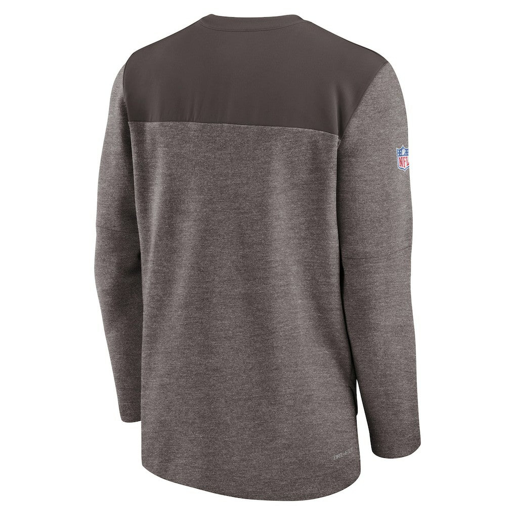 Cleveland Browns Sideline Lockup Performance Quarter-Zip Top - Brown - Nike