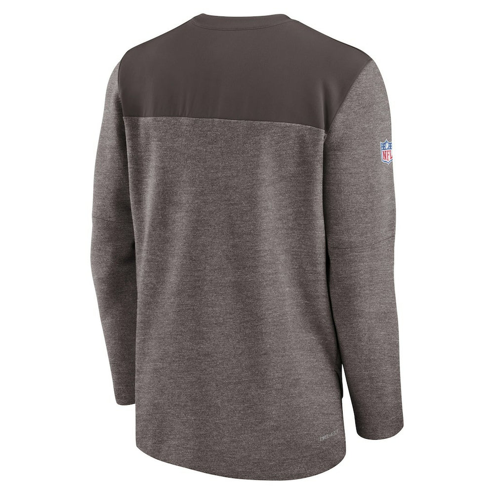 Cleveland Browns Sideline Lockup Performance Quarter-Zip Top - Brown - Nike
